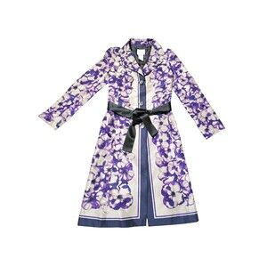 Floral Purple Trench Coat